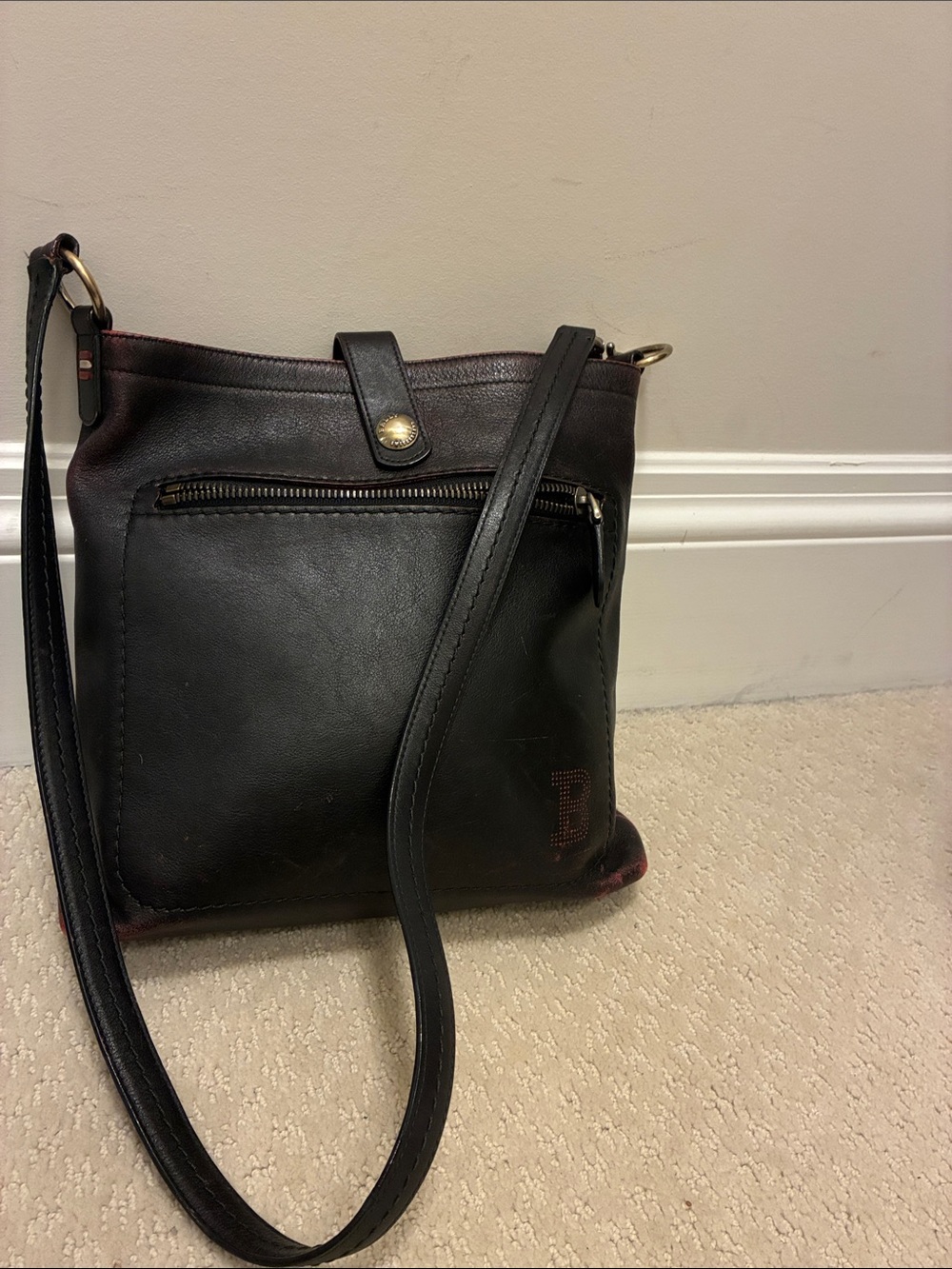 Bally Switzerland Distressed Leather Crossbody Bag 👝